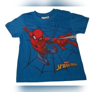 Marvel Boy's Short Sleeve Shirt Spiderman Blue Tee Top Size 3 New